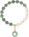 Healing Crystal Bracelet Gold Wealthy Lucky Pearl Feng Shui Jade Bracelet for Women...