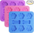 3 Pcs Silicone Molds Puppy Dog Paw & Bone Shaped 2 in 1, 8-Cavity, FineGood Reusable Ice Candy Trays Chocolate Cookies Baking Pans, Oven Microwave...