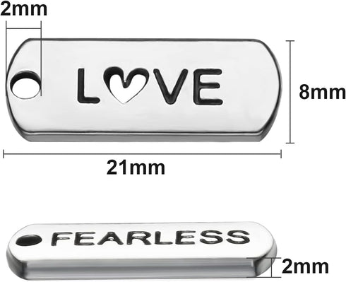 80 Pieces Word Charms Pendants Engraved Motivational Charms Pendants Jewelry Making Accessories for DIY Necklaces, Bracelets, Key Chains(Silver)...