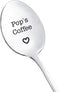Pop Gifts Coffee Spoon from Grandkids Grandchildren Fun Pop's Coffee Spoons for Grandpa Papa Coffee Lover Gifts for Grandfather Granddaddy Christm...