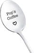 Pop Gifts Coffee Spoon from Grandkids Grandchildren Fun Pop's Coffee Spoons for Grandpa Papa Coffee Lover Gifts for Grandfather Granddaddy Christm...