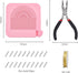 DICOSMETIC Jewelry Wire Shaping Jig Kit Pink Plastic Plate with Alloy Sticks 1P Steel Cutting Pliers and Golden Jewelry Beading Copper Wire for Je...