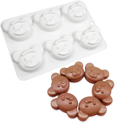 6 Cavity Bear Silicone Chocolate Mold DIY Cake Accessories Molds Kitchen Ice Cubes Biscuit Pastry Manual Baking Mould...