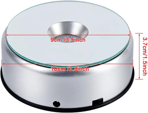 4" LED Rotating Display Base for Crystals Glass Art, Colorful Light Rotating Crystal Display Base Stand, Cup Display Stand Turner for Tumbler Cup...