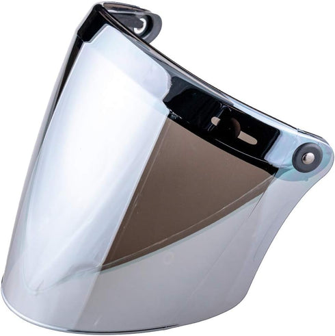 VCOROS Universal 3-Snap Flip Up Visor Shield Lens for Retro Open Face Motorcycle Helmet(Chrome Silver)...