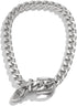Versatile Unisex Chunky Cuban Link Choker Necklace,Silver/14K Gold Plated Bold Punk Style Thick Wide Chain Link Jewelry for Women and Men...