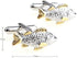Fish 2 Tone Pair Fishing Cufflinks in a Presentation Gift Box & Polishing Cloth...