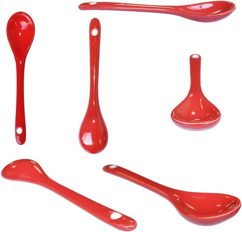 3 sets of each 10 Color Porcelain Egg Spoons Ceramic Spoons 5 inch Coffee Dessert Yogurt Tea Milky Tea...