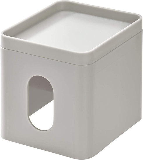 iDesign Facial Tissue Box Cover for Bathroom and Vanity Countertops The Cade Collection, 6.1" x 5.15" x 5.4", Matte Gray...