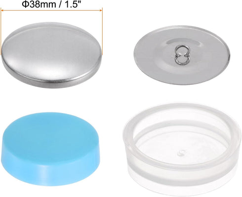 30 Sets Self Cover Button Kit 60L 1.5" 38mm with Wire Backs Aluminum Buttons to Cover Fabric Button Maker Covered Buttons Kit with Tools for DIY C...