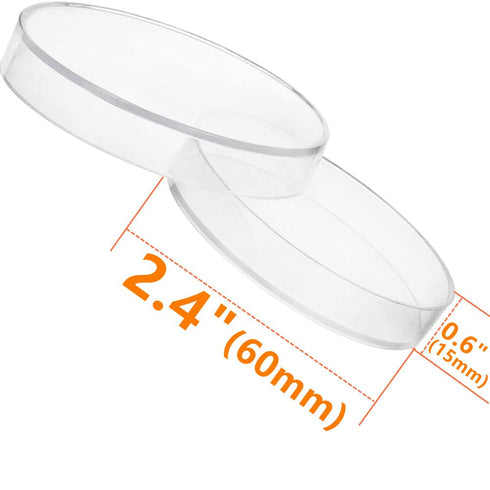 20 Pcs Plastic Petri Dishes with Lids, 60x15mm Sterile Culture Dishes...