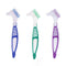 3 Pcs Denture Cleaning Brush Portable Cleaning Brush False Teeth Brushes for Denture Care Denture Cleaner with Multi-Layered Soft Bristles and Dua...