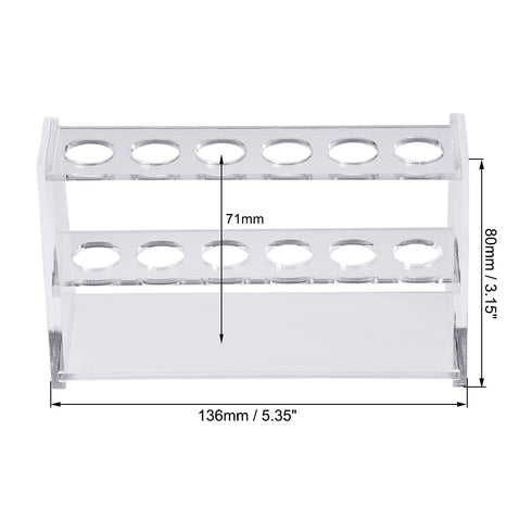 uxcell Acrylic Test Tube Holder Rack 6 Wells for 10ml Centrifuge Tubes Clear 2Pcs...