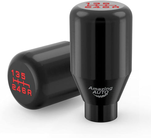 (Black) 6 Speed Weighted Manual Universal Automatic Gear Shifter Shift Knobs Lever with 4 Adapters Fit Compatible with Manual Cars Most Automatic ...