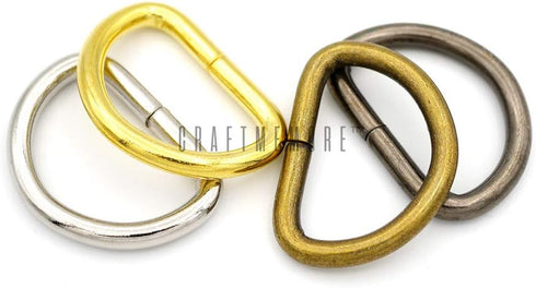 CRAFTMEMORE D-Ring Findings 5/8, 3/4 & 1 Inch Metal Non Welded D Rings for Belts Bags Lanyard Leathercraft Avail 4 Colors (3/4" x 20 Pack, Gunmeta...