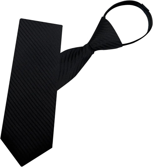 Mantieqingway Black/Red Tie Pre-tied Adjustable Zipper Neck Ties for Men, Mens Necktie for Office Graduation School Uniforms...