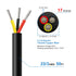 22 Gauge 3 Conductor Electrical Wire, 50FT 22AWG Black PVC Stranded Tinned Copper 3 Wire Cable, 22/3 Cord Extension Cable...
