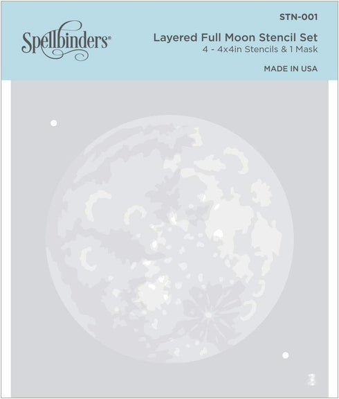 SPELLBINDERS PAPERCRAFTS, INC Spellbinders Stencil-Layered Full Moon, White...