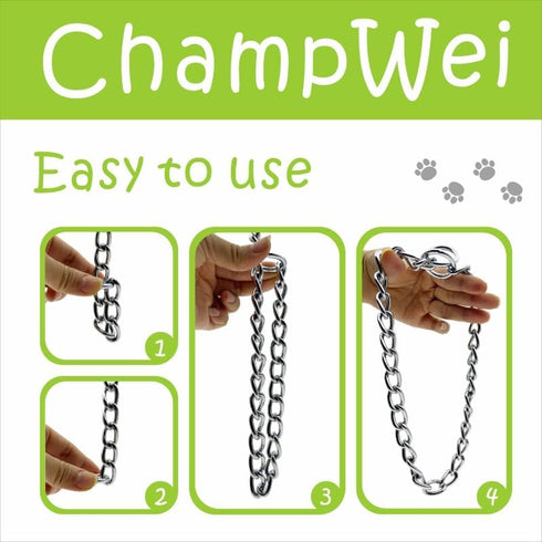Matte Black Dog Choke Collar Slip P Chain,Heavy Chain Dog Metal Training Choke Collars, Adjustable Weather Proof Alloy Steel Necklace for Small Me...