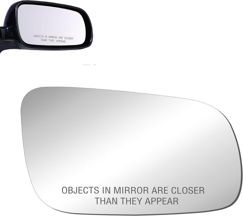 Mirror Glass Replacement fit for Volkswagen VW| 1999-2002 Cabrio 1999-2006 Golf 1999-2005 Jetta 1998-2004 Passat Passenger Right Side RH With Adhe...