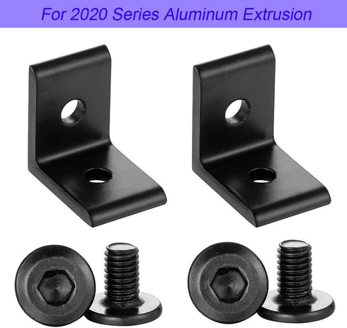 10Sets 2020 Corner Bracket Connectors for 2020 Series 6mm Slot Aluminum Extrusion Profile Accessories(L Black)...