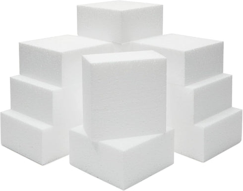 Juvale Floral Foam Blocks for Crafts & Flower Arrangements - 12-Pack 4 x 4 x 2 in White - Lightweight, Cuttable & Sandable Rectangles for DIY Proj...
