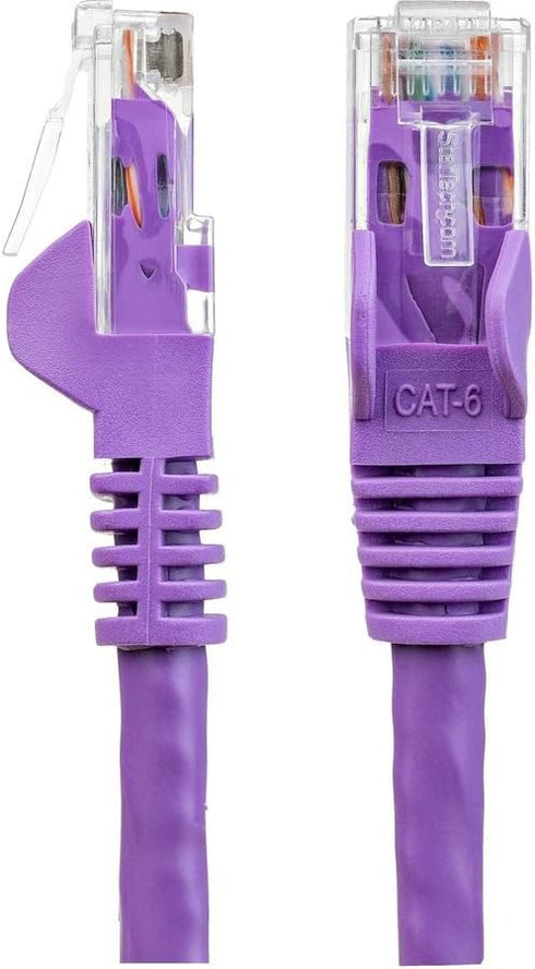 StarTech.com 20ft CAT6 Ethernet Cable - Purple CAT 6 Gigabit Ethernet Wire -650MHz 100W PoE++ RJ45 UTP Category 6 Network/Patch Cord Snagless Fluk...