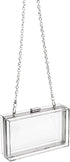 WEDDINGHELPER Transparent Clear Acrylic Square jelly Evening Bag for Women,Fashion Lovely Shoulder Bag for Dinner Party Travel (CLEAR&Sliver1)...