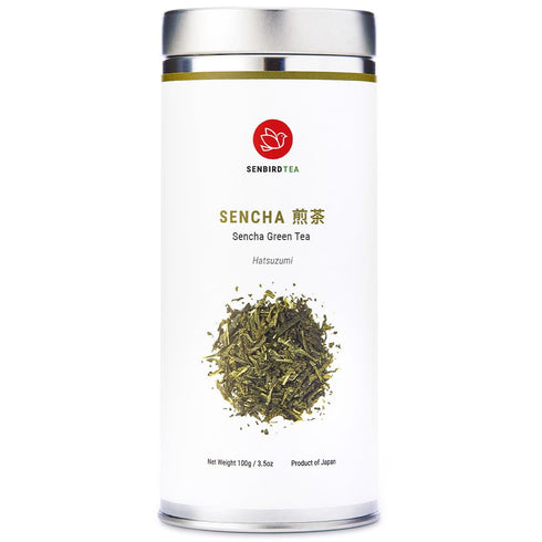 Senbird Premium Sencha - Japanese Green Tea - From Shizuoka, Japan - Loose Leaf Tea In Airtight Tea Tin (3.5oz/100g)...