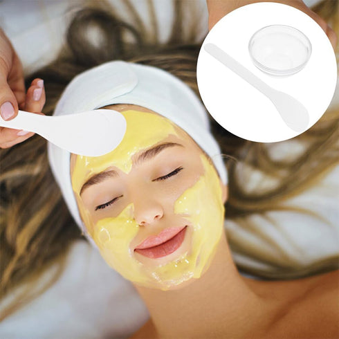 FOMIYES Facial Masks Mixing Bowl Set 5 Sets Masks Prep Measuring Bowl with Spatula, Clear Glass Mix Bowl, Cosmetic Mix Bowl, Skincare Makeup Kit f...