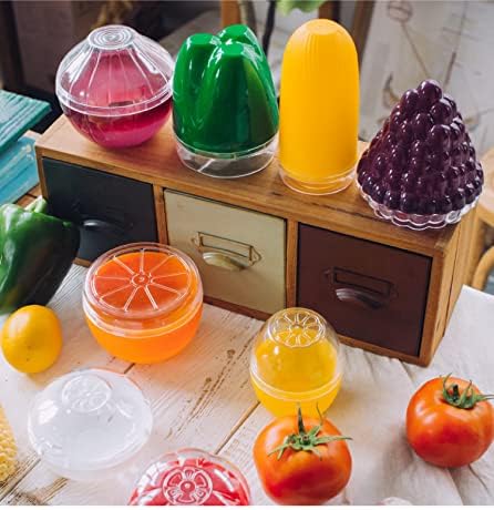 Orange Storage Containers, Reusable Grapefruit Keeper for Refrigerator, Individual Orange Saver Holder Organizer for Fridge to Keep Orange Fresh...