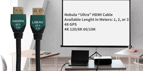 Liberty's Ultra Series Nebula with Ethernet 48G HDMI Cable 4K, 8K, and 10K Resolutions 1.0 Meter (3 Feet) Cable Length.Laptop, PC, Gaming, Project...