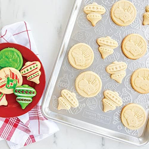Nordic Ware 01236 Yuletide Cast Cookie Stamps, 3-inch rounds, Silver...