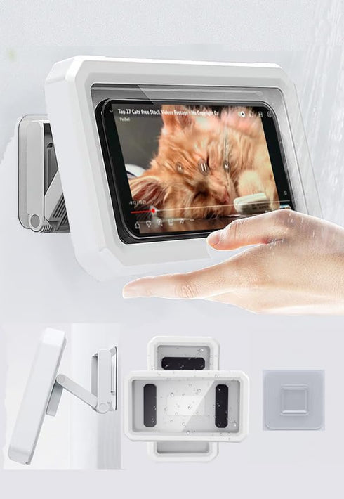 Shower Phone Holder Waterproof 480° Rotation Adjustable Phone Stand Case Mount for Bathroom Bathtub Kitchen Wall, Anti-Fogging Shower Phone Case, ...