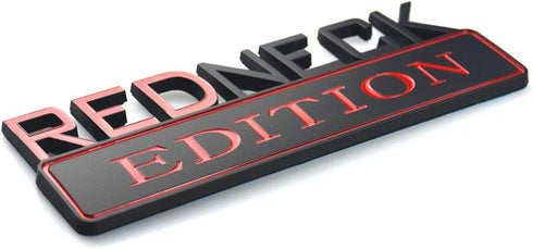 2pcs REDNECK EDITION CAR EMBLEM Chrome Badge 3D Sticker Decal Compatible with F-150 F250 F350 Silverado RAM 1500 (Red/black)...