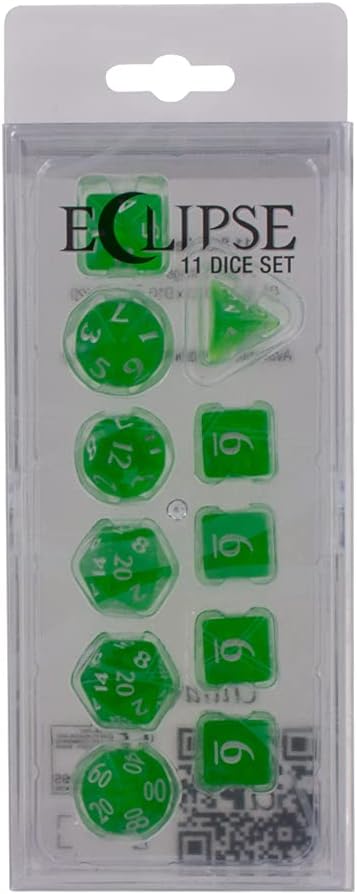 Ultra PRO - Eclipse 11 Dice Set (Lime Green) - Great Dice Set for All Kinds of Card Games and Board Games Such As, DND, MTG, and RPG - UP Your Gam...