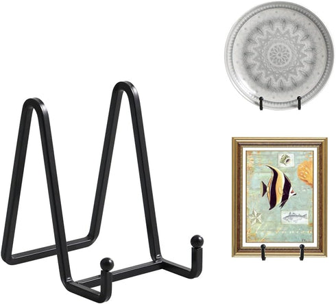 Plate Holder Easel Display Stand - 4.5 inch Metal Plate Stands for Display - Tabletop Picture Stand - Black Iron Easels for Display Pictures | Pho...