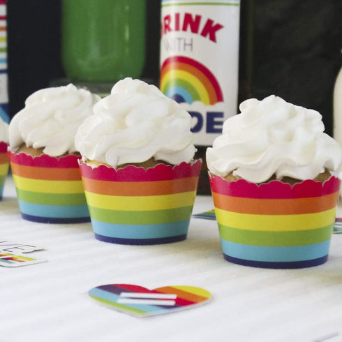 Big Dot of Happiness - Love is Love - Pride Rainbow Party Decorations - Party Cupcake Wrappers - Set of 12...