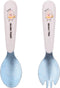 Titanium Toddler Fork and Spoon,Baby Fork Spoon set for Self Feeding,Toddler Utensils,Children's Safe Titanium material Set BPA Free, Dishwasher S...