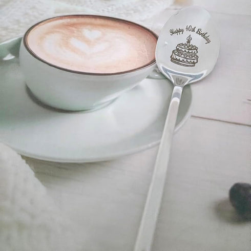 Happy 40th Birthday Spoon Gifts for Women Men 40 Yr Old Birthday Gift for Aunt Brother 40 Years Old Birthday Gifts Men Women 40 Th Birthday Gift f...