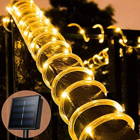 Solar String Lights Rope Lights 33ft 100 LEDs Holiday Christmas Decorations Fairy Lights (Y-H-GZD-WW)...