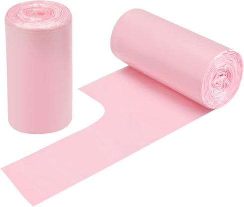 2-4 Gallon Portable Trash Bags,60 Counts Thicken portable Small Garbage Bags for Office, Kitchen,Bedroom Trash Can,Strong Trash Bags?Pink?...