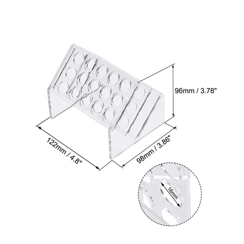uxcell Slant Rack Acrylic Test Tube Holder 15 Wells for 10ml/15ml Centrifuge Tubes Clear...