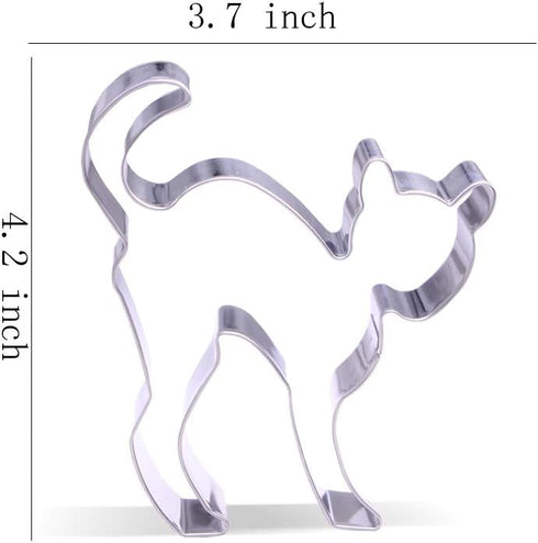 4.2 inch Scared Cat Cookie Cutter - Stainless Steel...
