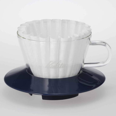 Carita WDG-155#05065 Wave Series Glass Coffee Dripper for 1-2 People, Smoky Blue...
