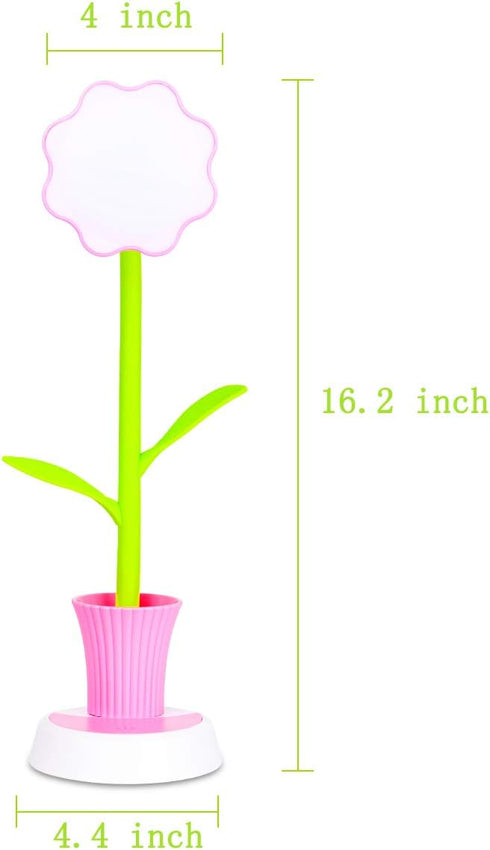 Desk Lamp for Kids Sunflower LED Charging Table Lamp Support Eye Protection Small Desk Folding for Reading,Study and Office, Adjustable Brightness...