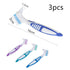 3 Pcs Denture Cleaning Brush Portable Cleaning Brush False Teeth Brushes for Denture Care Denture Cleaner with Multi-Layered Soft Bristles and Dua...