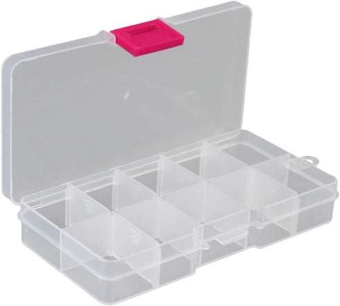 Clear Plastic Storage Box 10 Compartment with Sealing Lid Container for Case for Small Jewelry for Pill multi compartment storage box small...