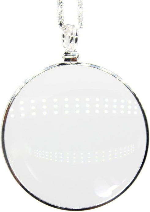 5X Magnifying Glass Pendant 1.6" Glass Lens Dia. and 35" Alloy Necklace (Silver)...