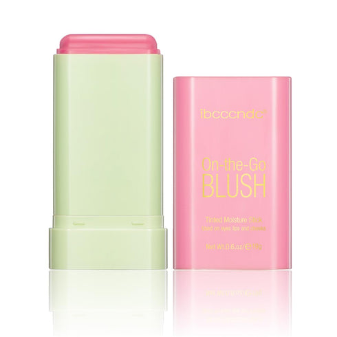 Multi-Use Makeup Blush Stick, Tinted Solid Moisturizer On-the-Go Blush, Multi-use Cream Blush Stick for Cheek & Eyes & Lips, Waterproof Natural Nu...